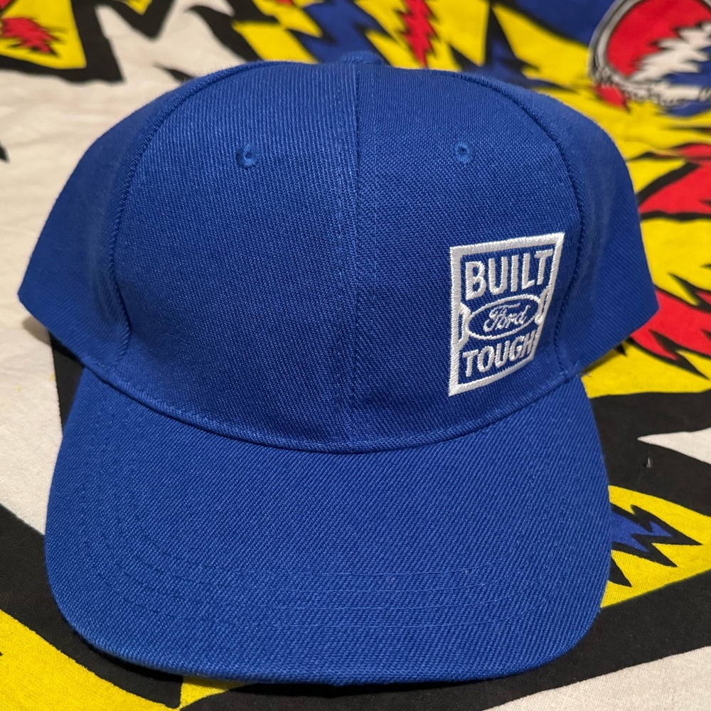 Vintage 90s Ford Motors “Built Ford Tough” Blue Snapback Hat